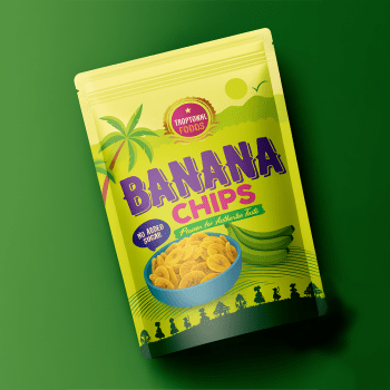 Banana Chips Stand-Up Zipper Pouch