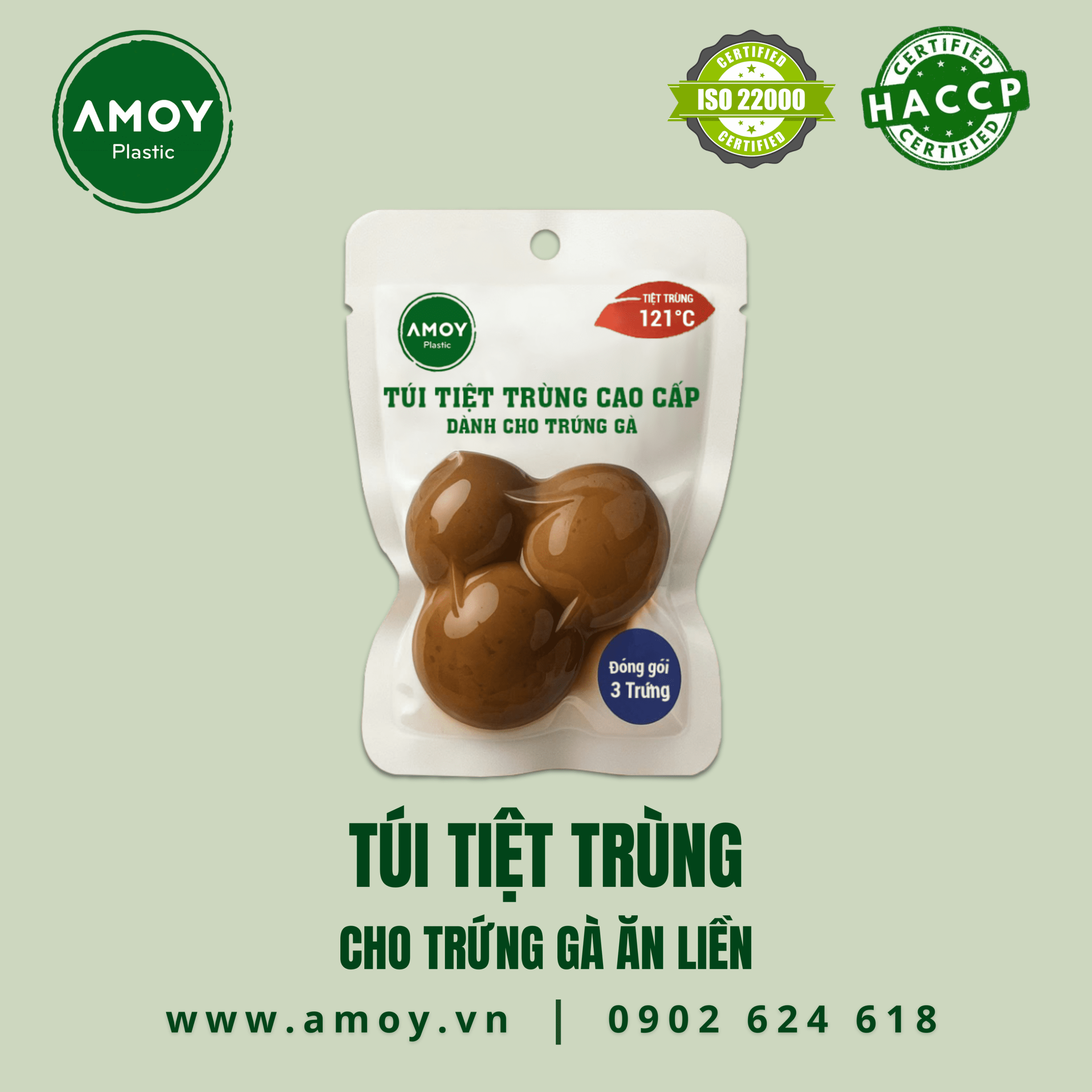 Túi tiệt trùng cho trứng gà ăn liền cao cấp